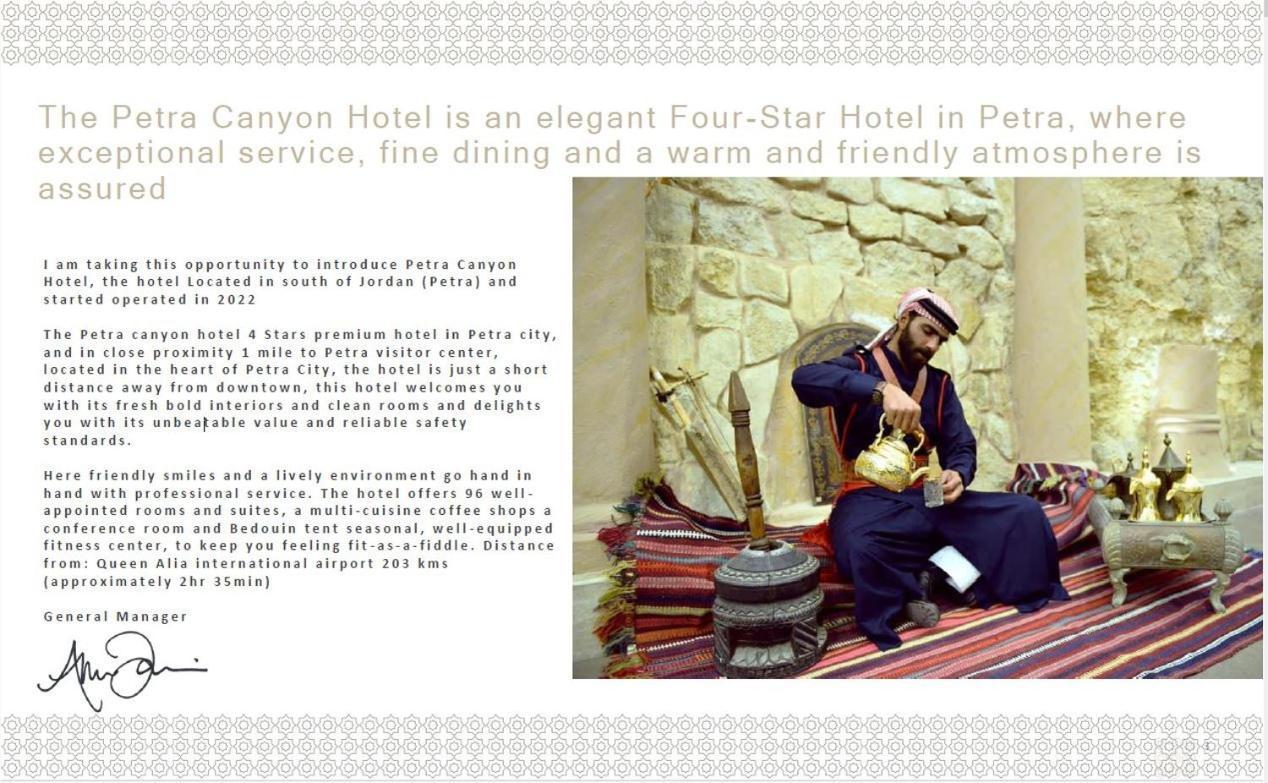 Petra Canyon Hotel Wadi Musa Luaran gambar